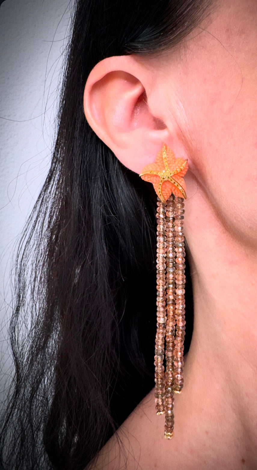Ohrschmuck mit Koralle „Seesterne“