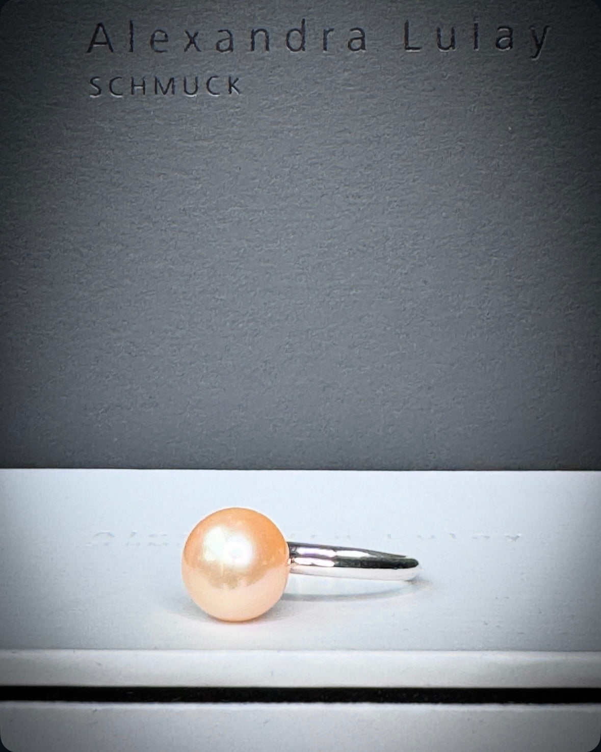 Ring mit Süsswasserperle (apricot)