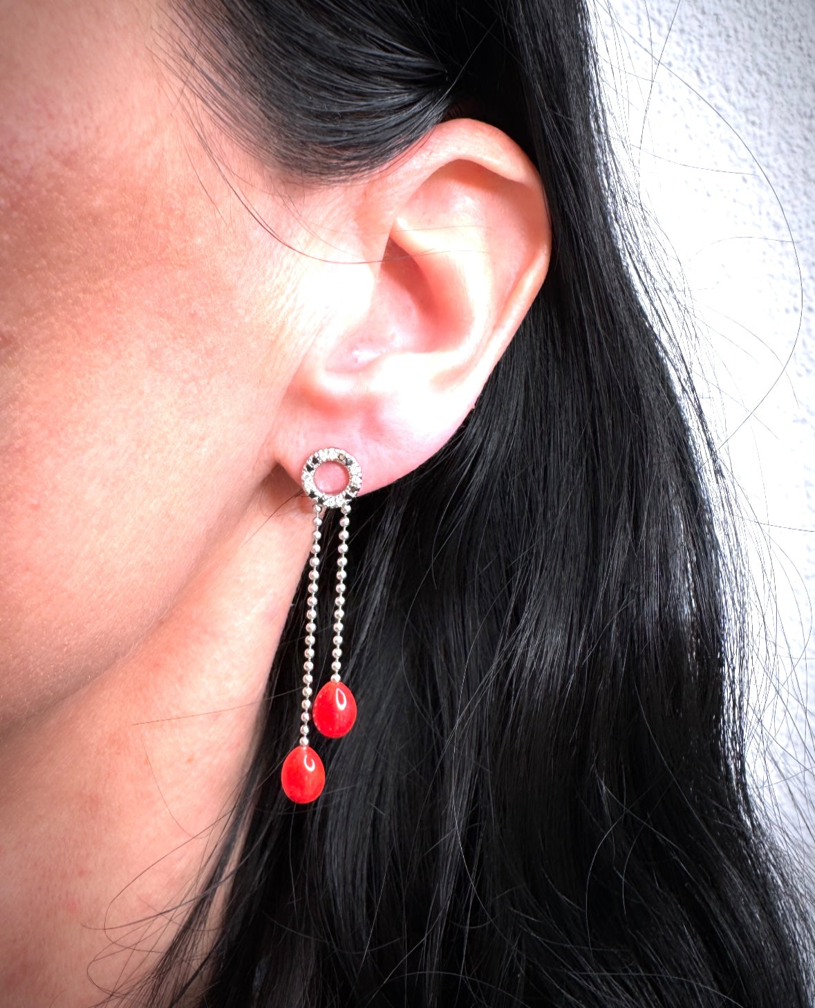 Ohrschmuck mit Koralle