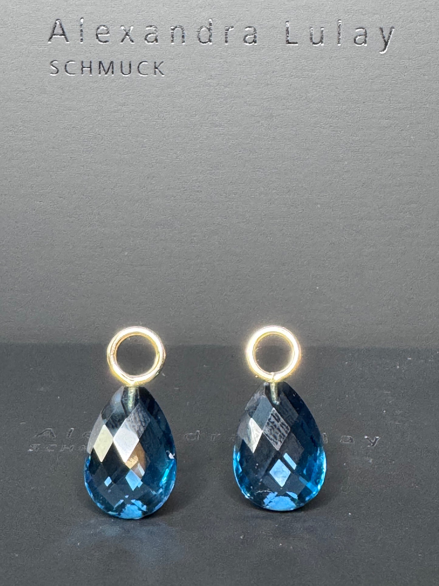 London Blue Topas-Einhänger für Gelbgoldcreolen