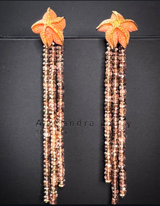 Ohrschmuck mit Koralle „Seesterne“