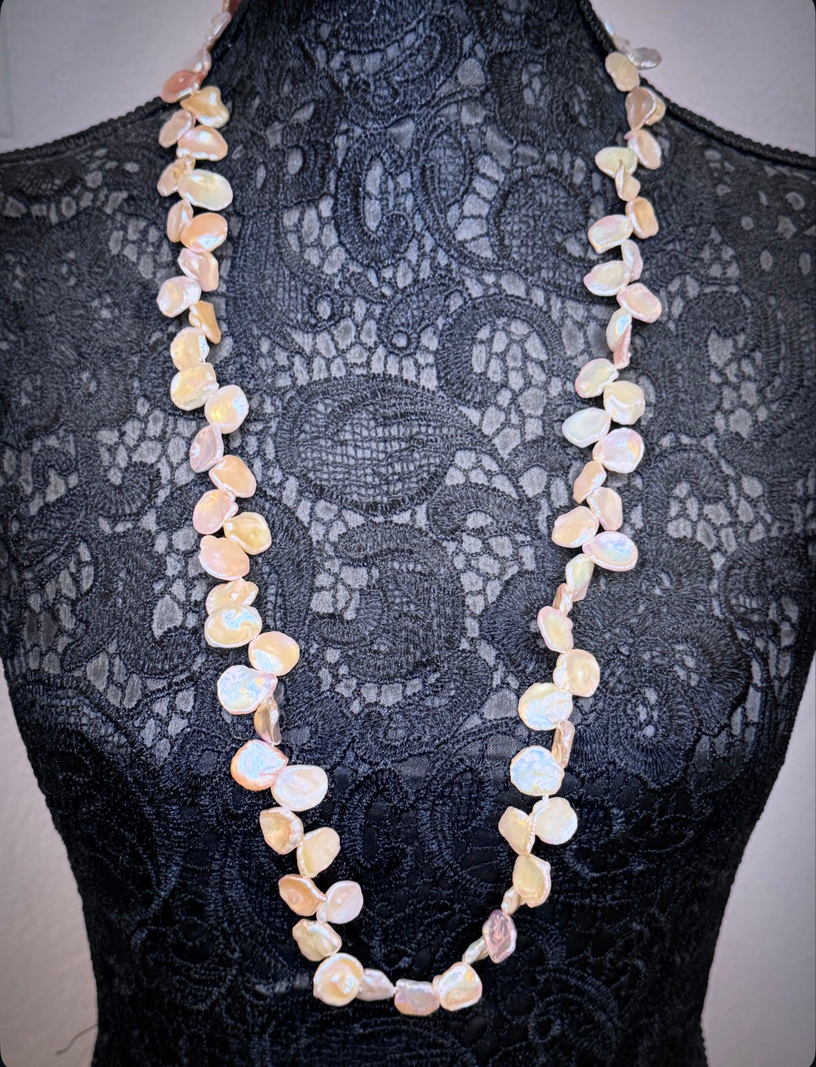 Süßwasser-Perlencollier „Cornflakes“