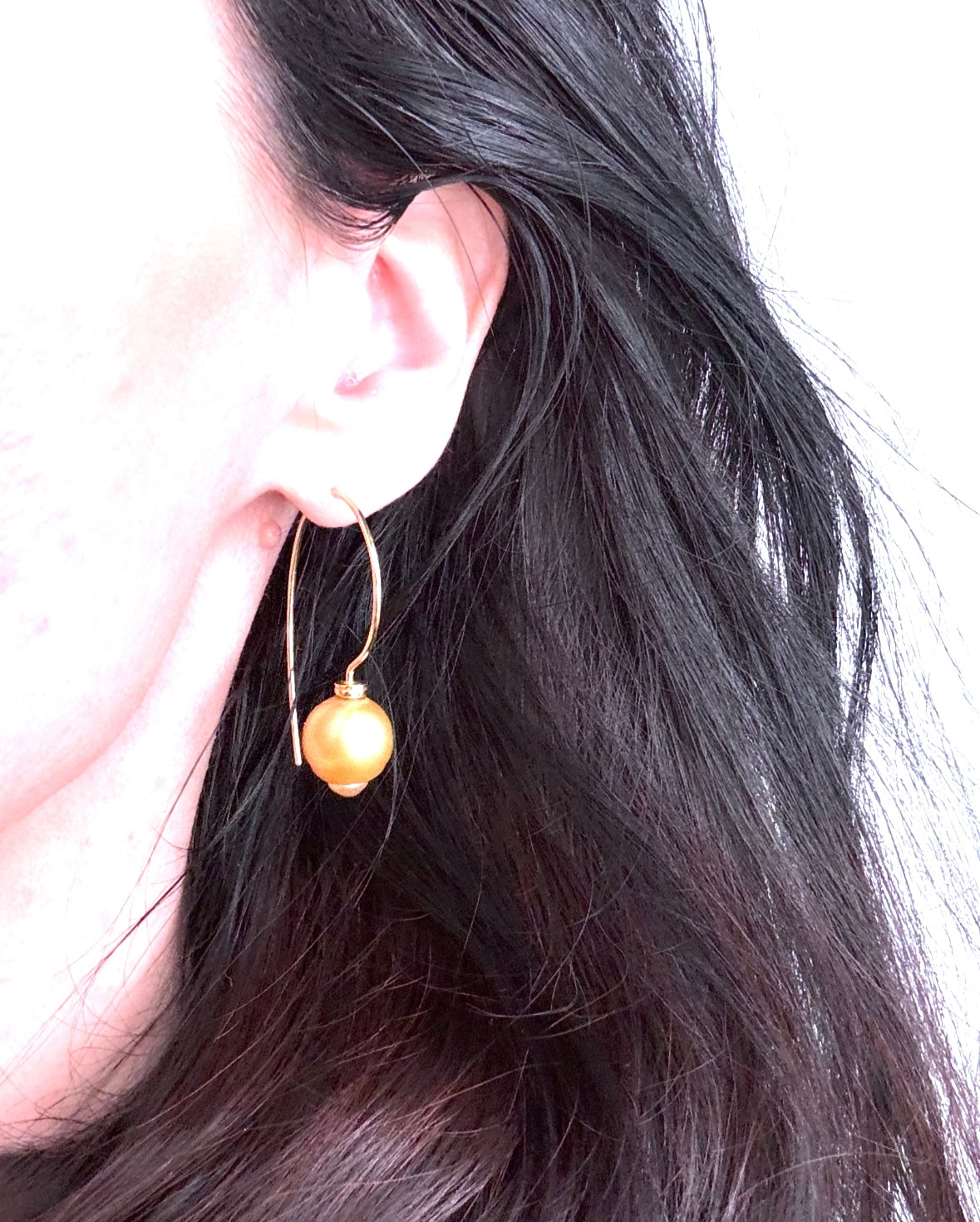Ohrschmuck mit gelben Südseeperlen