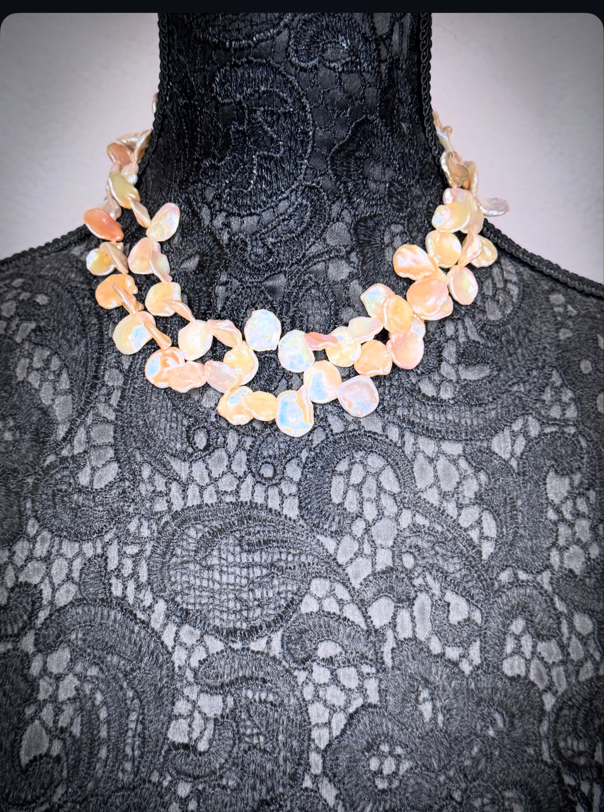 Süßwasser-Perlencollier „Cornflakes“