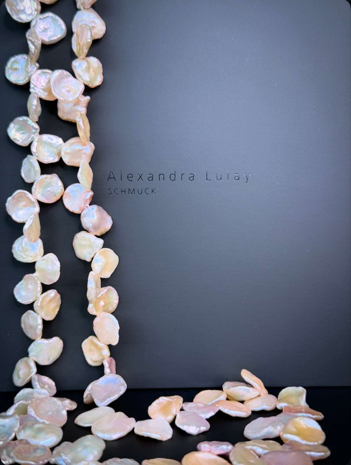 Süßwasser-Perlencollier „Cornflakes“