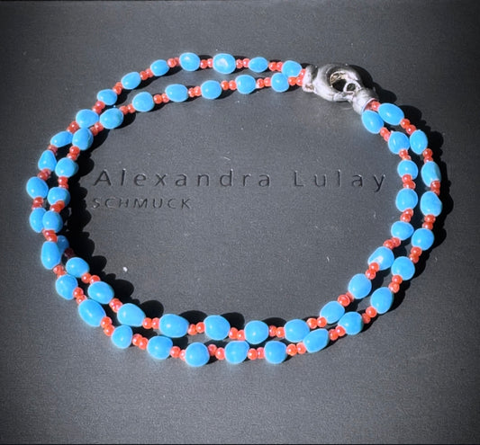 Armschmuck mit Türkis und Koralle