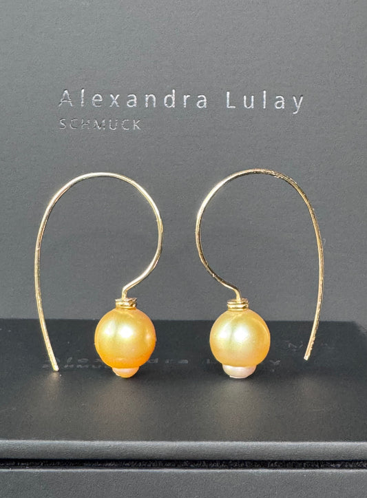 Ohrschmuck mit gelben Südseeperlen
