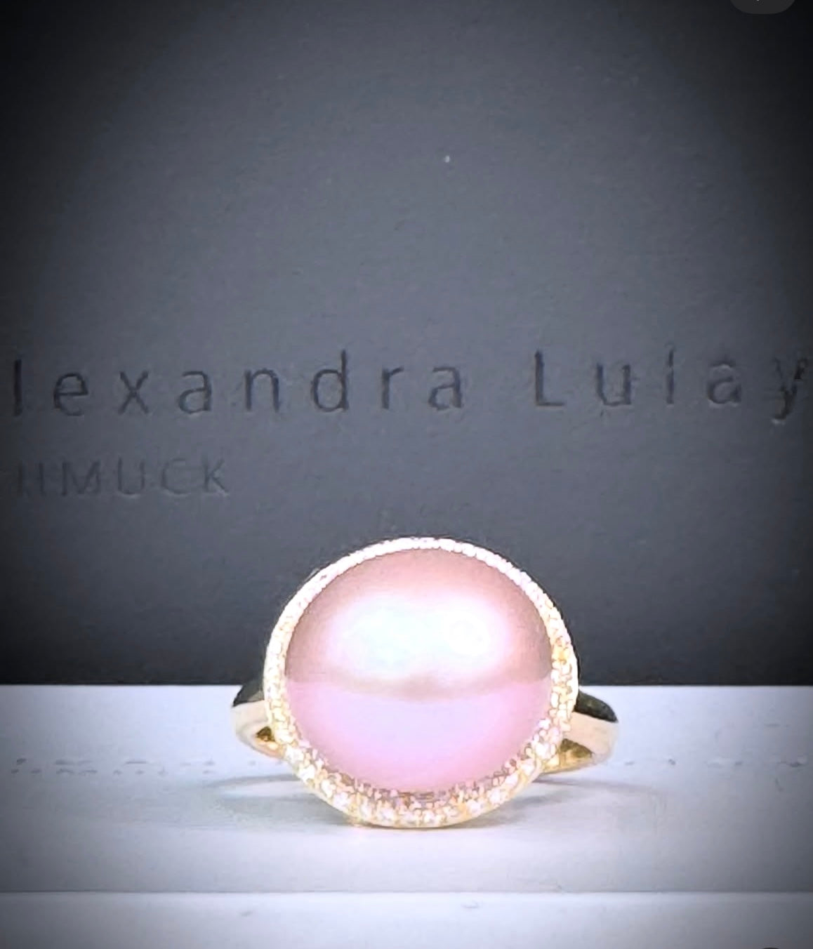 Brillantring mit rosa Perle